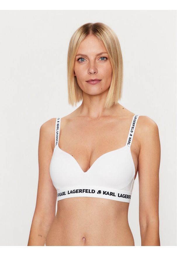 Karl Lagerfeld - KARL LAGERFELD Biustonosz top Logo 230W2108 Biały. Kolor: biały. Materiał: lyocell