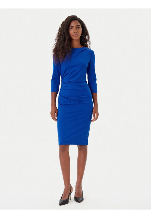 Rinascimento Sukienka koktajlowa CFC0126154003 Niebieski Slim Fit. Kolor: niebieski. Materiał: syntetyk. Styl: wizytowy