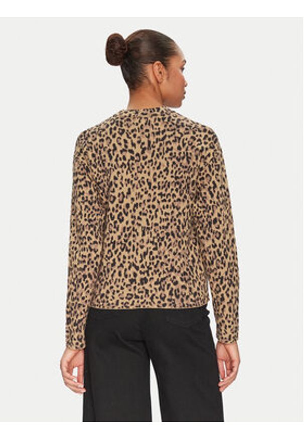 Pieces Sweter Seo 17156343 Brązowy Regular Fit. Kolor: brązowy. Materiał: syntetyk