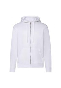 FRUIT OF THE LOOM - Klasyczna Kurtka Z Kapturem Dla Dorosłych Unisex. Typ kołnierza: kaptur. Kolor: biały
