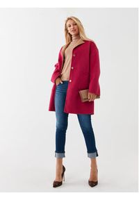 Liu Jo Płaszcz wełniany MF3241 T3505 Różowy Relaxed Fit. Kolor: różowy. Materiał: syntetyk