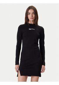 Karl Lagerfeld Jeans Sukienka codzienna A4W13005 Czarny Slim Fit. Okazja: na co dzień. Kolor: czarny. Materiał: wiskoza. Typ sukienki: proste. Styl: casual #1