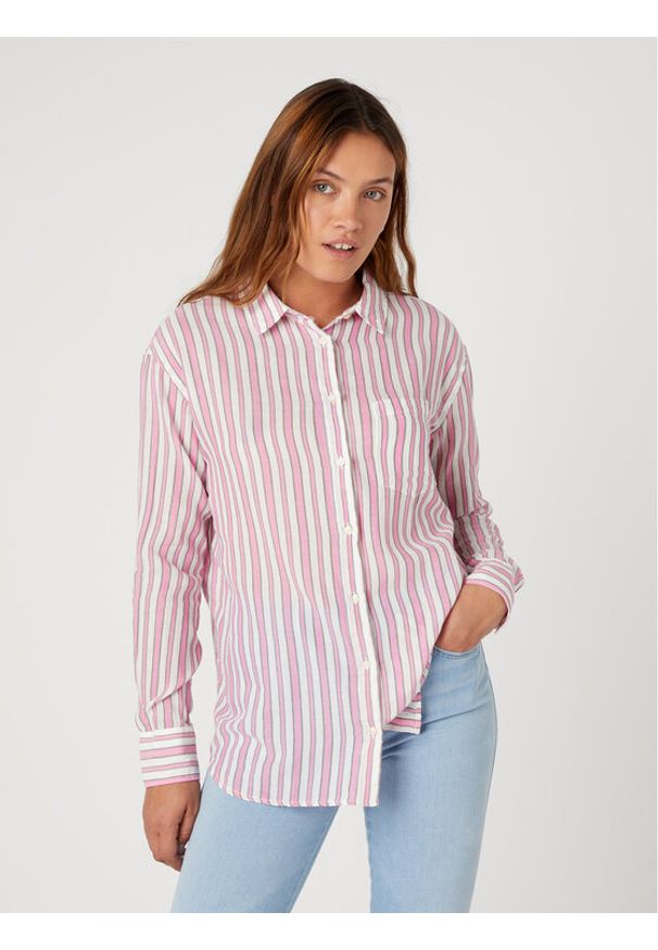 Wrangler Koszula W5Z56DP59 112331964 Różowy Regular Fit. Kolor: różowy. Materiał: bawełna