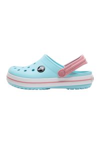 Buty do chodzenia niemowlęce Crocs Crocband Clog. Zapięcie: bez zapięcia. Kolor: biały, niebieski, wielokolorowy. Materiał: syntetyk, materiał. Szerokość cholewki: normalna. Sport: turystyka piesza