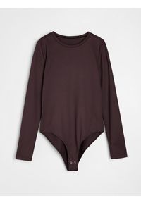 Sinsay - Body z długim rękawem - czerwony. Kolor: czerwony. Długość rękawa: długi rękaw. Długość: długie