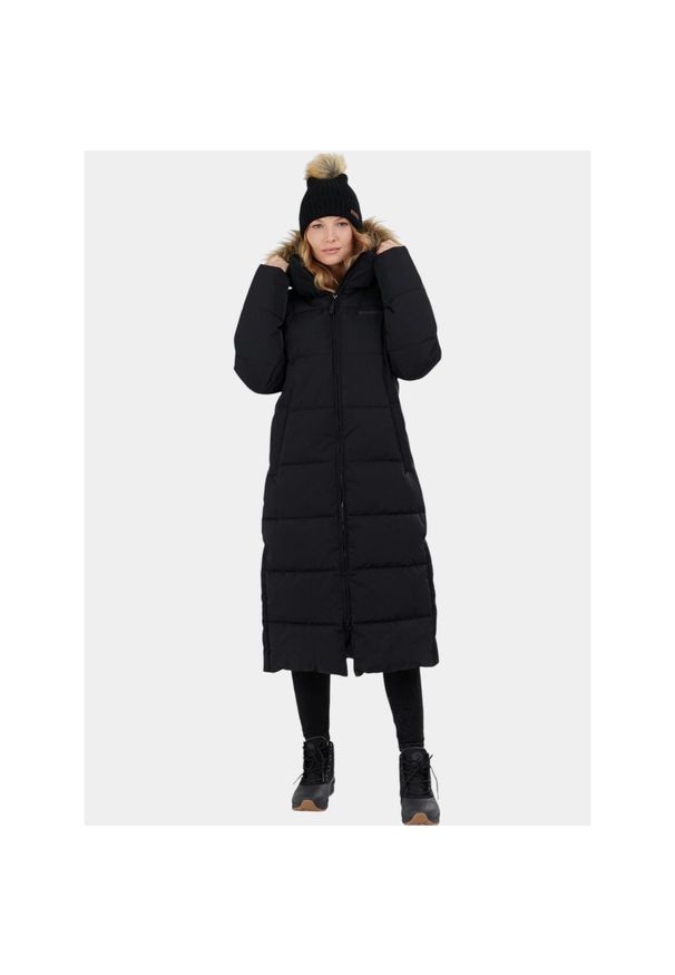 FUNDANGO - Płaszcz Zimowy Damski Fundango Meganne. Kolor: czarny. Materiał: puch. Sezon: zima. Sport: turystyka piesza