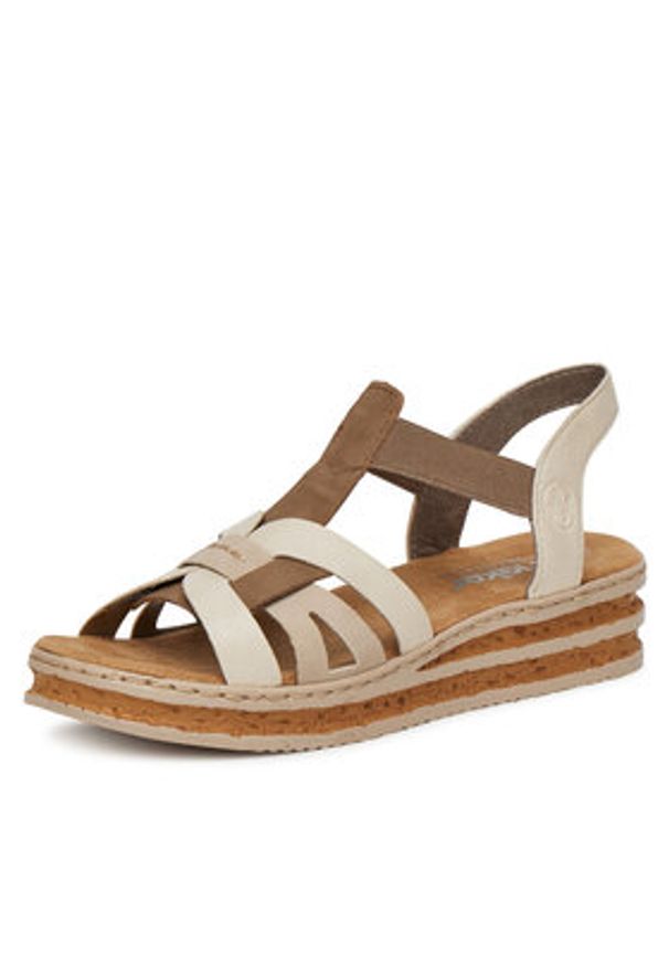 Rieker Sandały 62918-62 Biały. Kolor: biały. Materiał: syntetyk