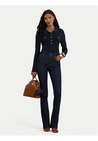 Lauren Ralph Lauren - LAUREN RALPH LAUREN Sweter 200P03459001 Granatowy Slim Fit. Kolor: niebieski. Materiał: wiskoza #3