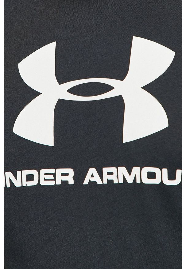 Under Armour - T-shirt. Okazja: na co dzień. Kolor: czarny. Materiał: dzianina. Wzór: nadruk. Styl: casual