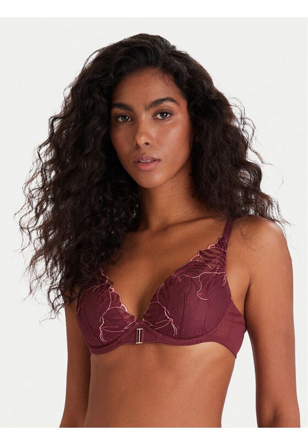 Chantelle Biustonosz z fiszbiną Legend C15YNA Bordowy. Kolor: czerwony. Materiał: syntetyk