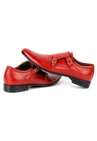 Olivier Skórzane buty wizytowe Monki 287LU czerwone. Zapięcie: sznurówki. Kolor: czerwony. Materiał: skóra. Wzór: aplikacja, gładki. Obcas: na obcasie. Styl: wizytowy. Wysokość obcasa: średni #4