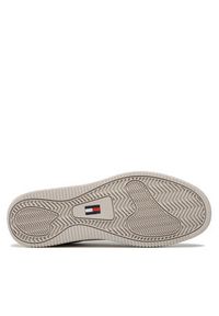 Tommy Jeans Sneakersy Basket Leather EM0EM01165 Beżowy. Kolor: beżowy. Materiał: skóra