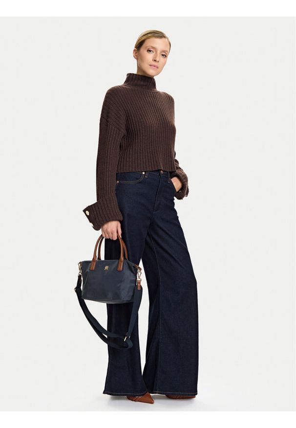 TOMMY HILFIGER - Tommy Hilfiger Torebka Popette Mini Tote AW0AW17709 Granatowy. Kolor: niebieski