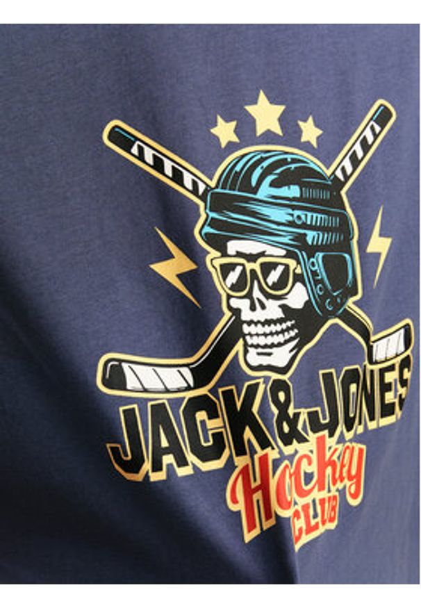 Jack & Jones - Jack&Jones T-Shirt Eight Skull 12264841 Granatowy Standard Fit. Kolor: niebieski. Materiał: bawełna