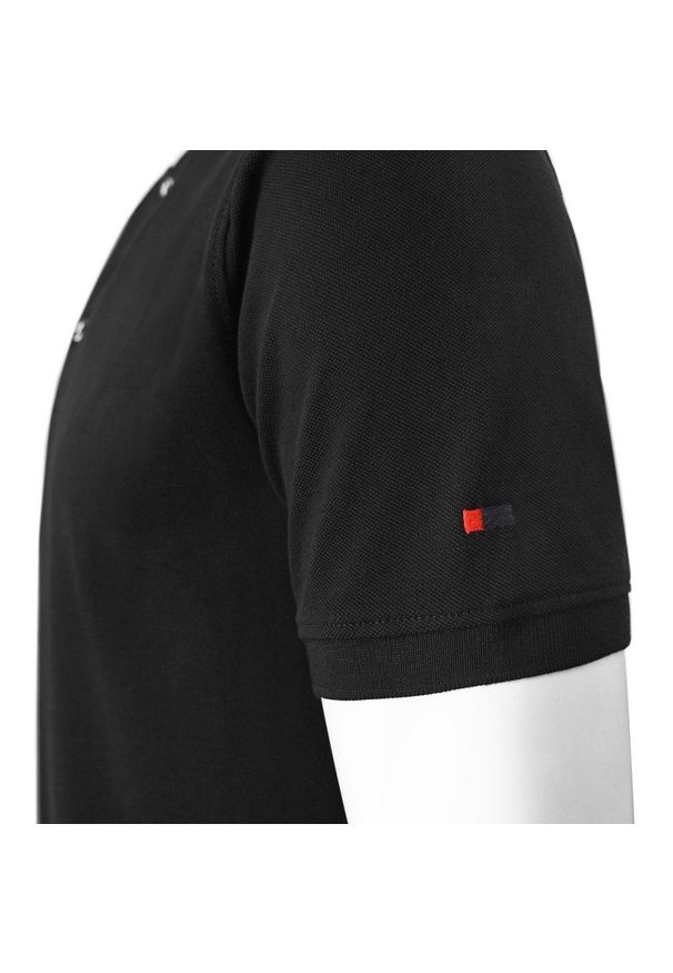 Koszulka Męska (T-Shirt) na Stójce z Guzikami - Pako Jeans - Czarna. Okazja: na co dzień. Typ kołnierza: kołnierzyk stójkowy. Kolor: czarny. Materiał: bawełna. Styl: casual