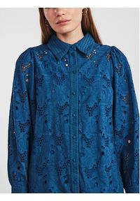 YAS Sukienka koszulowa 26030764 Granatowy Regular Fit. Kolor: niebieski. Materiał: bawełna. Typ sukienki: koszulowe #3