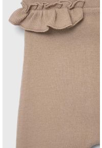 Jamiks legginsy niemowlęce kolor beżowy gładkie. Kolor: beżowy. Materiał: dzianina. Wzór: gładki #2
