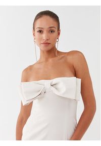Pinko Sukienka wieczorowa Tunnel Abito 101766 7624 Écru Regular Fit. Materiał: syntetyk. Styl: wizytowy