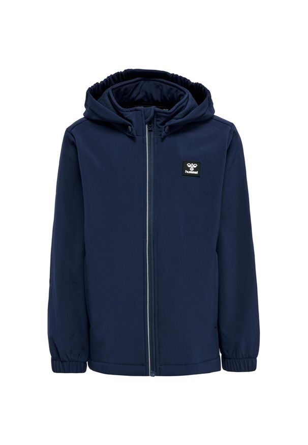 Dziecięca wodoodporna kurtka z kapturem Hummel Mars Softshell. Typ kołnierza: kaptur. Kolor: niebieski. Materiał: softshell