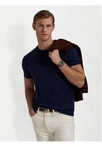 Polo Ralph Lauren T-Shirt 710740727 Granatowy Slim Fit. Typ kołnierza: polo. Kolor: niebieski. Materiał: bawełna #4