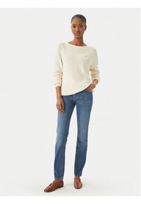 TOMMY HILFIGER - Tommy Hilfiger Sweter WW0WW44975 Écru Regular Fit. Kolor: kremowy. Materiał: bawełna #5