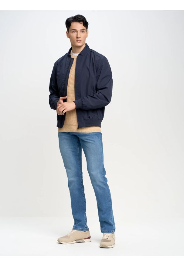 Big-Star - Jeansy męskie dopasowane niebieskie Terry 230. Kolor: niebieski. Styl: sportowy, elegancki