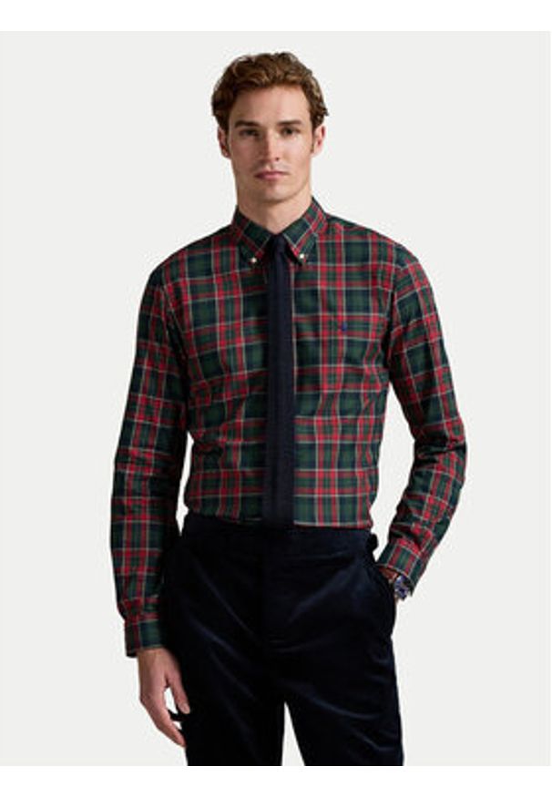 Polo Ralph Lauren Koszula 710953644008 Czerwony Custom Fit. Typ kołnierza: polo. Kolor: czerwony. Materiał: bawełna