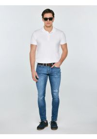 Big-Star - Jeansy męskie skinny z przetarciami niebieskie Deric 368. Stan: obniżony. Kolor: niebieski. Styl: elegancki #5