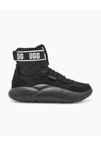 Ugg - UGG - Czarne sneakersy La Cloud. Okazja: na co dzień. Wysokość cholewki: przed kolano. Zapięcie: bez zapięcia. Kolor: czarny. Materiał: neopren, materiał. Szerokość cholewki: normalna. Sezon: zima, jesień