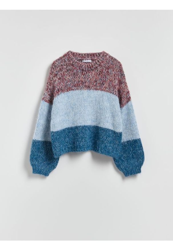Reserved - Sweter z domieszką wełny - wielobarwny. Materiał: wełna