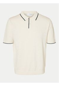 Selected Homme Sweter 16096391 Beżowy Regular Fit. Kolor: beżowy. Materiał: len, bawełna #6