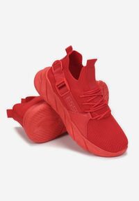 Born2be - Czerwone Buty Sportowe Ancan. Zapięcie: bez zapięcia. Kolor: czerwony. Materiał: materiał. Szerokość cholewki: normalna. Wzór: jednolity, aplikacja #3