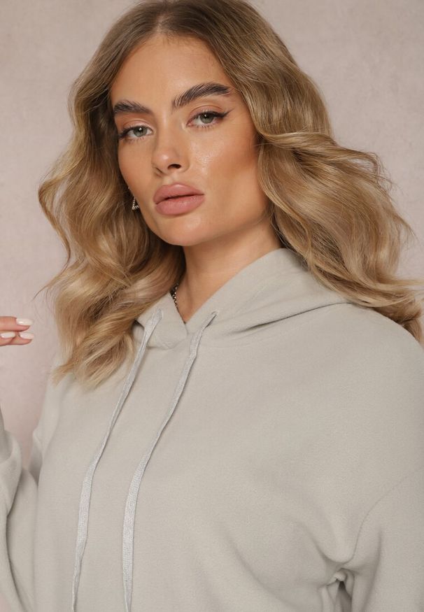 Renee - Beżowy 2-częściowy Komplet Ocieplany z Bluzą i Spodniami Enchante. Kolor: beżowy. Materiał: dresówka, polar, tkanina