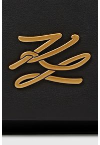 Karl Lagerfeld - KARL LAGERFELD Czarna skórzana listonoszka Autograph. Kolor: czarny. Materiał: skórzane. Styl: casual, elegancki #3