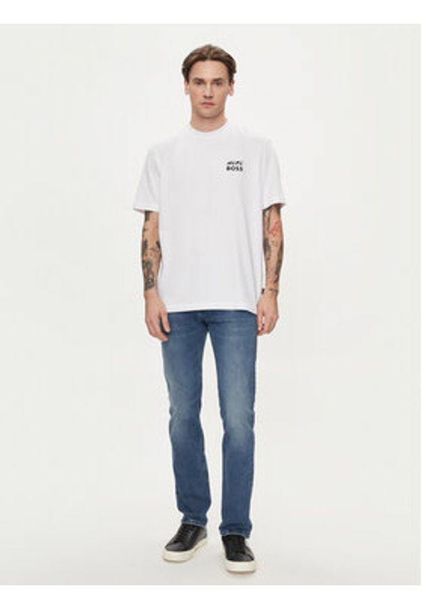 BOSS - Boss T-Shirt Te_Records 50515553 Biały Relaxed Fit. Kolor: biały. Materiał: bawełna