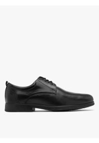 Ryłko - Czarne eleganckie półbuty męskie. Kolor: czarny. Materiał: skóra. Styl: elegancki, klasyczny #1