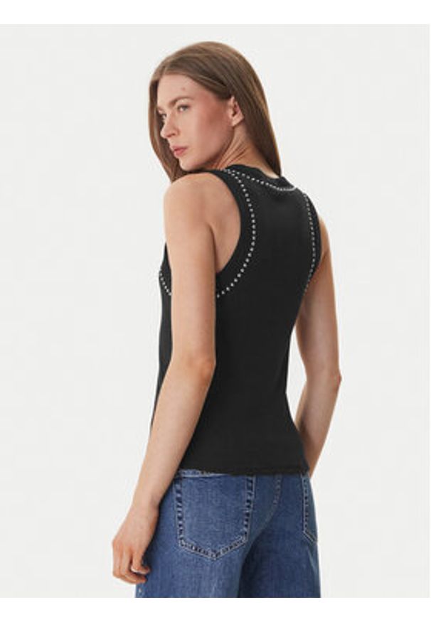 DKNY Top DJ5T1694 Czarny Slim Fit. Kolor: czarny. Materiał: syntetyk, bawełna