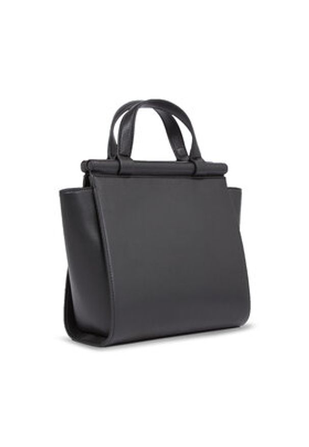 TOMMY HILFIGER - Tommy Hilfiger Torebka Th Feminine Small Tote AW0AW15250 Czarny. Kolor: czarny. Materiał: skórzane