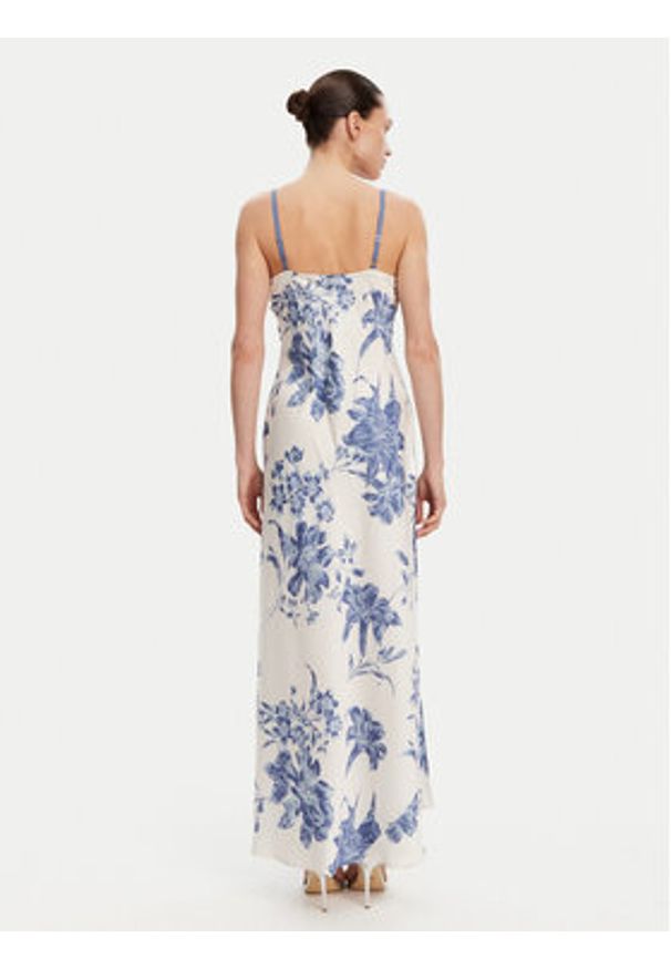 Guess Sukienka wieczorowa W5GT10 WF1T2 Écru Slim Fit. Materiał: satyna, syntetyk. Styl: wizytowy