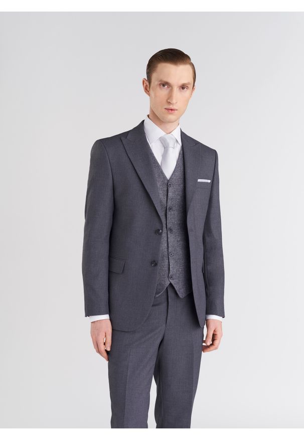 Pako Lorente - PAKO LORENTE – Szare eleganckie spodnie męskie. Kolor: szary. Styl: elegancki