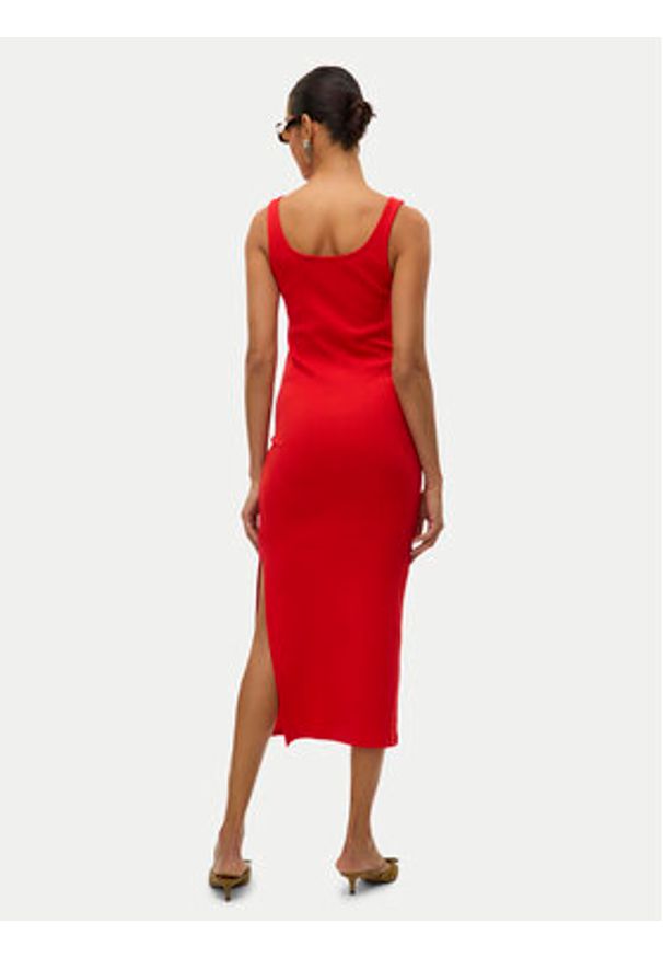 Vero Moda Sukienka codzienna Chloe 10325601 Czerwony Slim Fit. Okazja: na co dzień. Kolor: czerwony. Materiał: bawełna. Typ sukienki: proste. Styl: casual