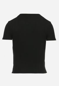Born2be - Czarny Bawełniany T-shirt Elastyczny Lireanne. Kolor: czarny. Materiał: bawełna #7