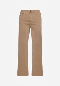 Renee - Beżowe Bawełniane Jeansy Regular Waist z Szerokimi Nogawkami Nindria. Stan: podwyższony. Kolor: beżowy #2