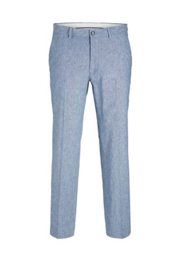 Jack & Jones - Jack&Jones Chinosy Riviera 12228724 Błękitny Slim Fit. Kolor: niebieski. Materiał: len, bawełna
