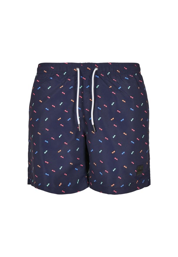 Urban Classics - Szorty Kąpielowe Męskie Okulary Przeciwsłoneczne. Kolor: niebieski. Styl: sportowy