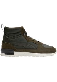 Puma - Męskie Skórzane Buty Turystyczne Gravition. Kolor: zielony. Materiał: skóra. Sport: turystyka piesza