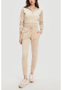 Guess - GUESS Beżowe damskie spodnie dresowe Couture, Rozmiar S. Kolor: beżowy. Materiał: dresówka #3