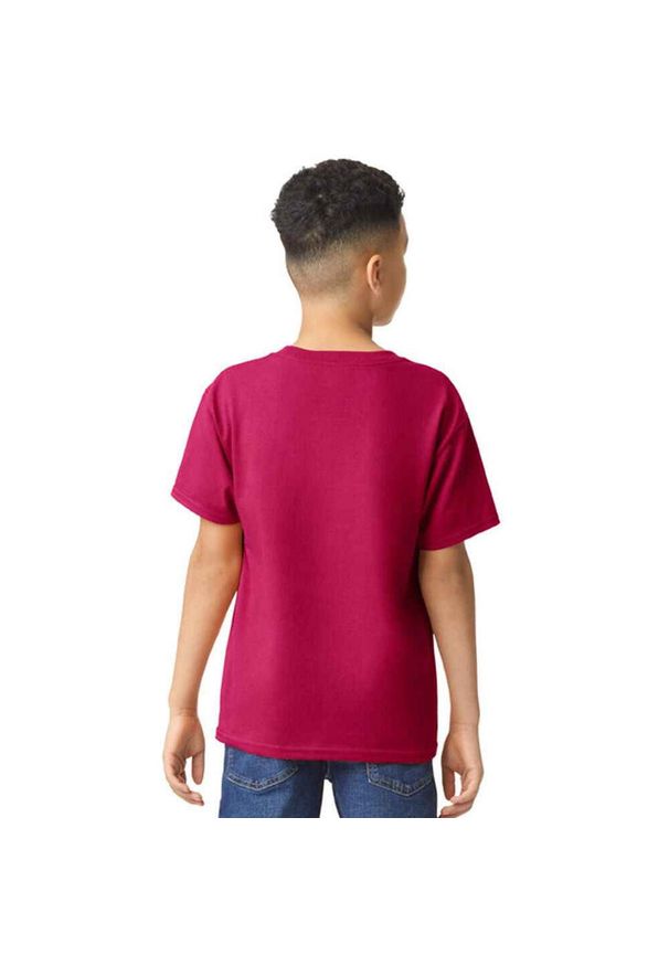 GILDAN - Koszulka Dziecięca Z Grubej Bawełny. Kolor: czerwony. Materiał: bawełna. Sport: turystyka piesza