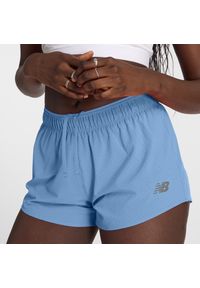Spodenki damskie New Balance WS41286ELE – niebieskie. Kolor: niebieski. Materiał: poliester, materiał. Sport: fitness #2