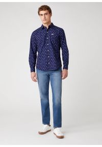 Wrangler - MĘSKA KOSZULA MATERIAŁOWA WRANGLER LS 1PKT SHIRT INDIGO W5D0N4452. Materiał: materiał #4